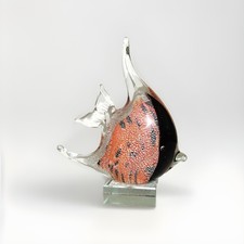 Angelfish Murano Style Blown Glass on Glass Base