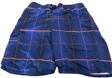 Vintage OP Ocean Pacific Mens Boardshorts Size Large Blue/Red Swim Trunks A2P4
