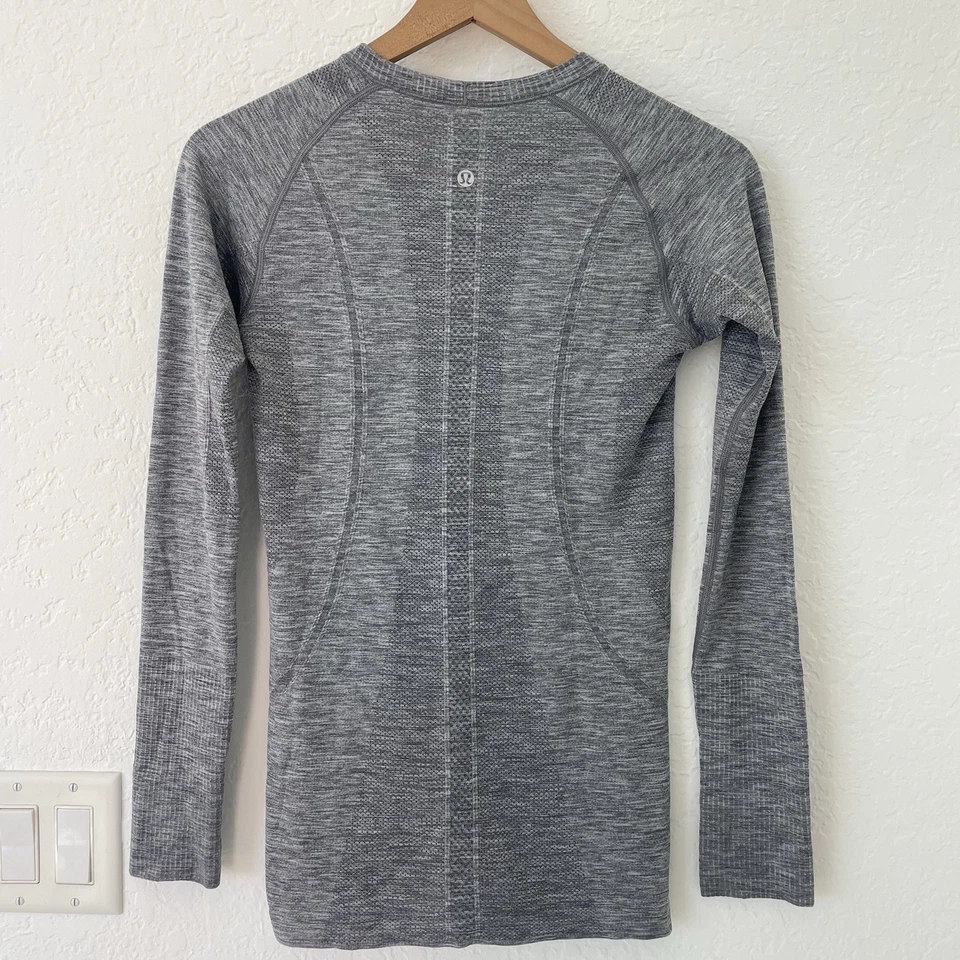 Camisa deportiva Lululemon Swiftly Tech Crew para mujer talla 6 gris manga larga Foto 2 de 4