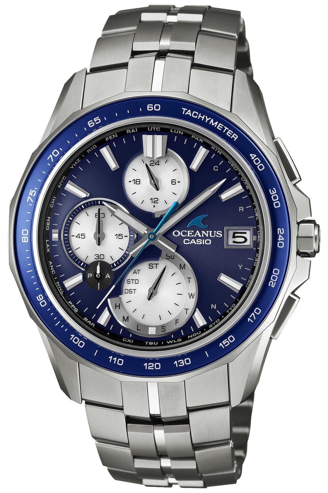 Ocw Box CASIO Oceanus OCW-S7000F-2AJF Blue Titanium Solar Radio Men's Watch New ...