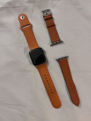 Apple Watch Hermes Series 4 40mm Double Wrap Leather Wristband with Silicone