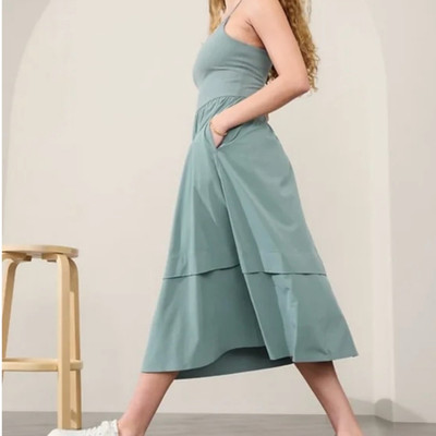 HTF Athleta Elation XS P Hybrid Dress Oxidized Green Gray Extra Small Petite