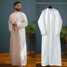 Dubai Men Kaftan Thobe Daffah Dishdasha Modest Islam Prayer Robe Jubba Abaya New