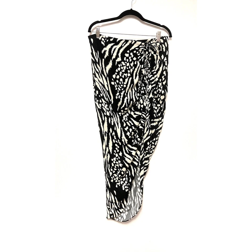  NWT Veronica Beard Ari Ikat Animal-Print Silk Blend High-Low Skirt Asymmetrical - Image 3 of 4