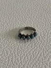 Vintage Bell Trading Post Sterling Silver Turquoise Snake Eyes Ring Size 6