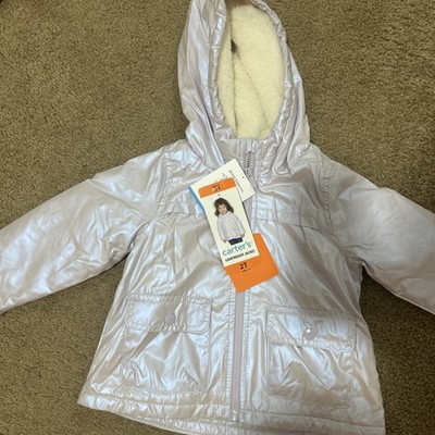 CARTER'S Purple Lavendar Shine Lightweight Lined Jacket Girls 2T Toddler NWT