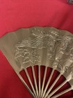 Vintage Mid Century Solid Brass Phoenix Bird Fan Wall Decor 7x11" Set of 2 Fans — photo 2