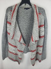 American Eagle Outfitters Red And Gray Long Sleeve Sweater Cardigan Sz M