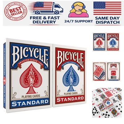 Standard Playing Cards, Standard Poker Size Deck of Cards, Red & Blue 2 Pack,...