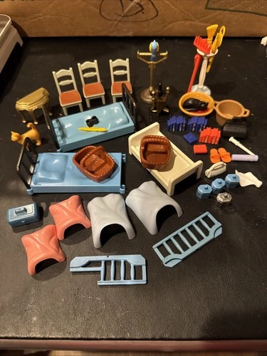 Vintage Playmobil 1980’s Furniture Figures Miscellaneous Pieces And Parts Lot