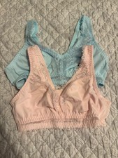 Breezies Set of 2 Lace Soft Support Wirefree Bras Medium