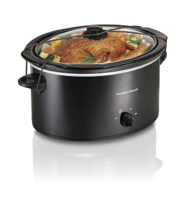 Slow Cooker Crock Pot 5 Quart Black Qt Manual Large Hamilton Beach New Portable