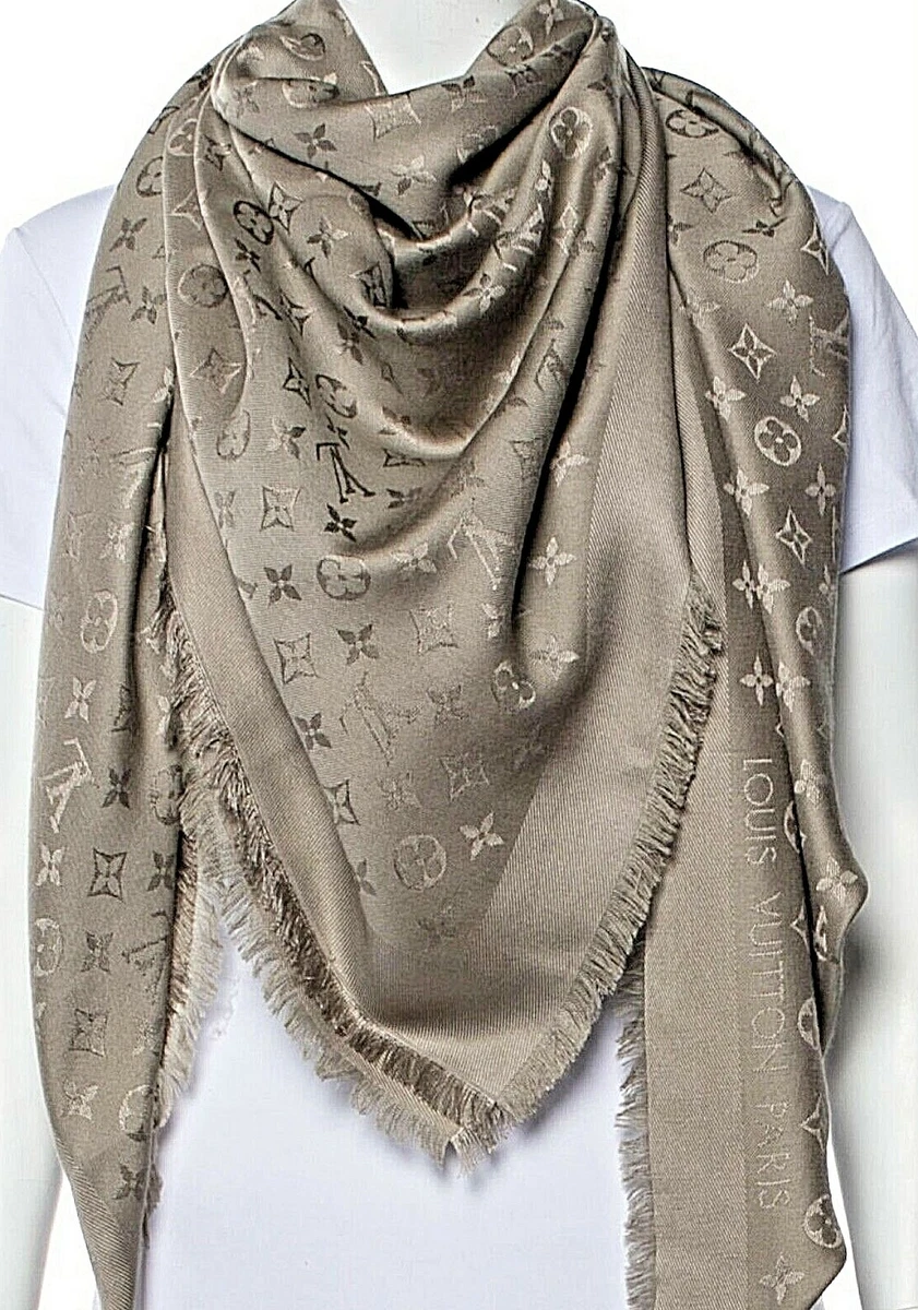 Louis Vuitton, monogram scarf in beige - Unique Designer Pieces