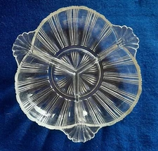 Vintage Clear Glass Small Divided Relish Dish