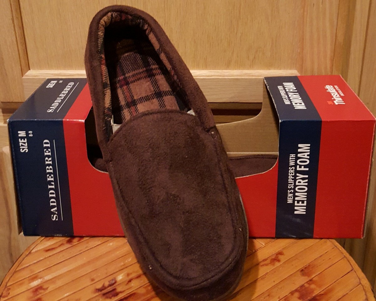 Discount men's chaps suede memory foam moccasin slippers Cheap Sale