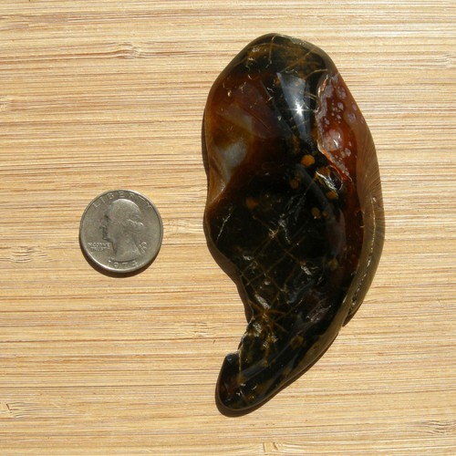 Achat Geode Scheibenschliff poliert Display Stein braun Kristall fein grau Banderole - Bild 3 von 7