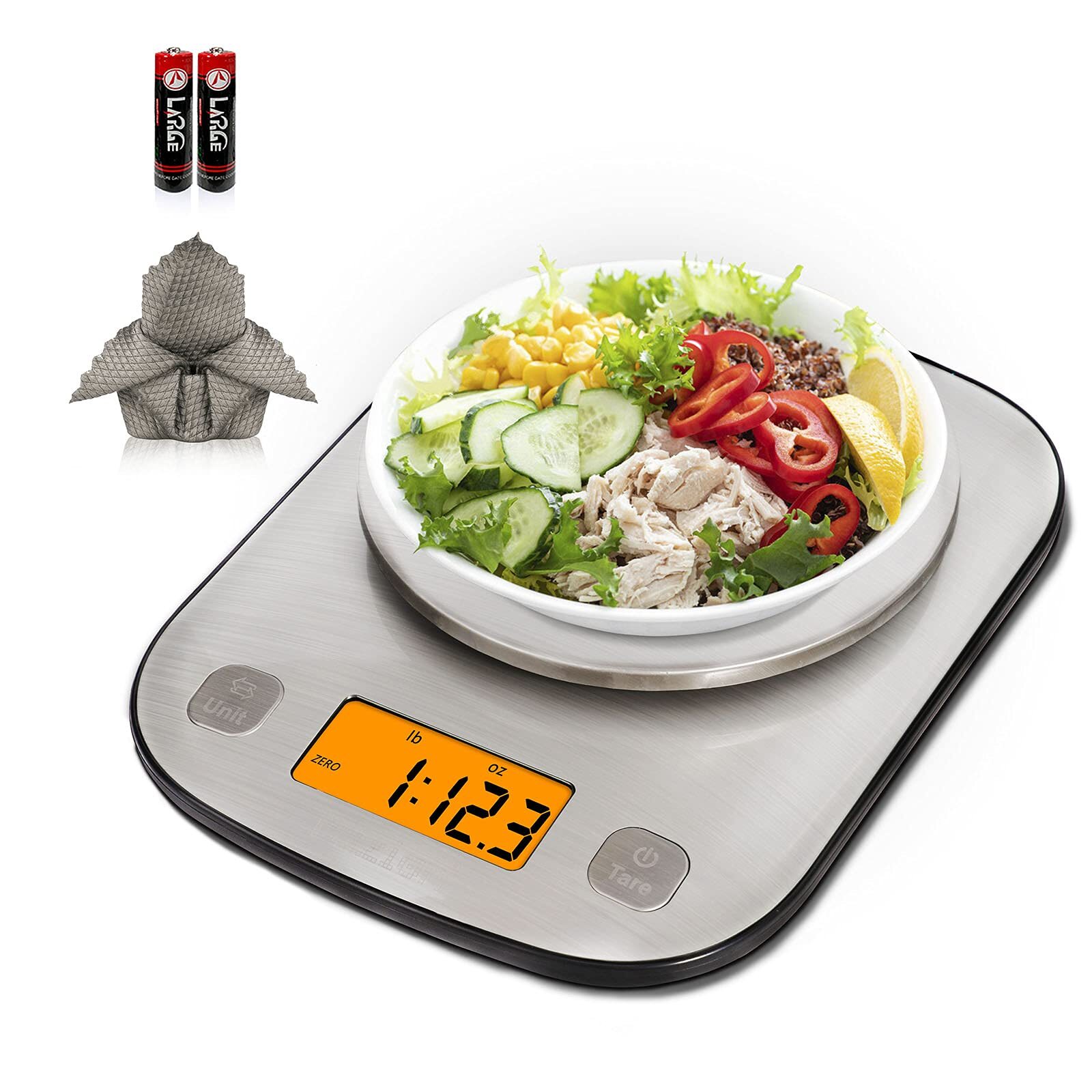 Digital Kitchen Scale, 11lb/5kg Food Scale Weight Grams and oz for Weight Los...-image