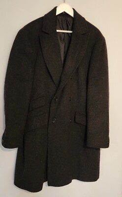 Ciro Citterio Mantel Herren große graue Knöpfe Wollmischung Outdoor warm Winter