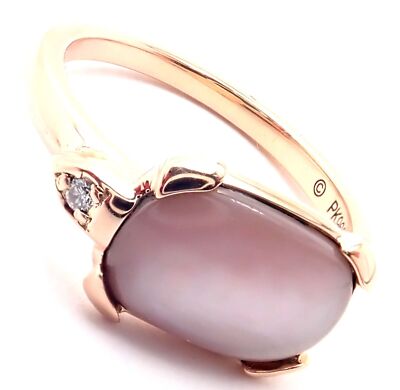 Authentic! Cartier Tortue 18k Rose Gold Diamond Mother Of Pearl
