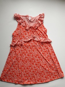 orange and white sundress