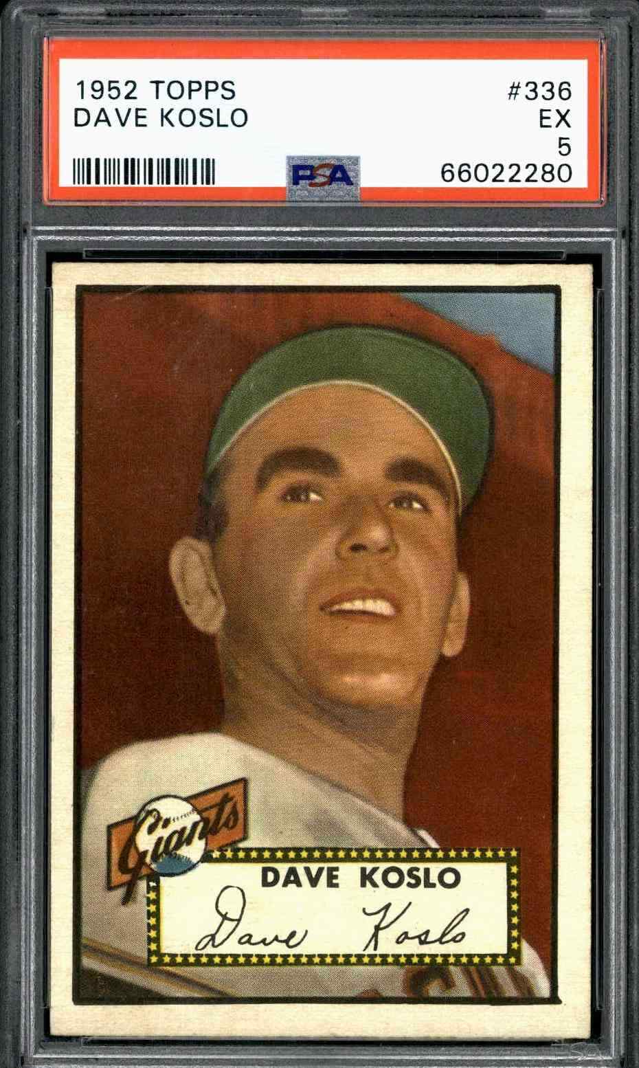 1952 Topps #336 Dave Koslo - PSA 5