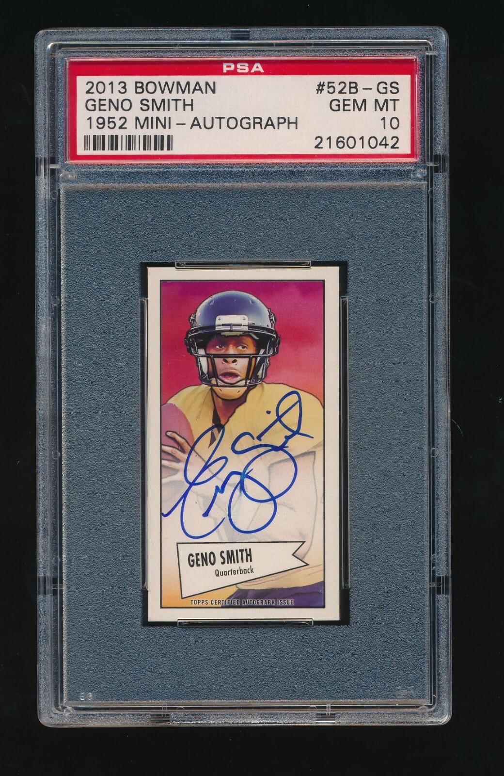 Geno Smith Bowman 1952 Mini #52BGS Autograph