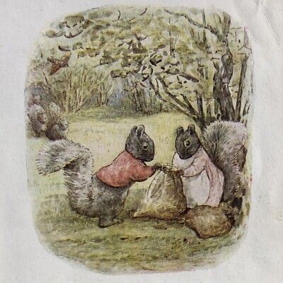 The Tale Of Timmy Tiptoes Beatrix Potter 1911 Print Squirrel 1st Edition? (X)
