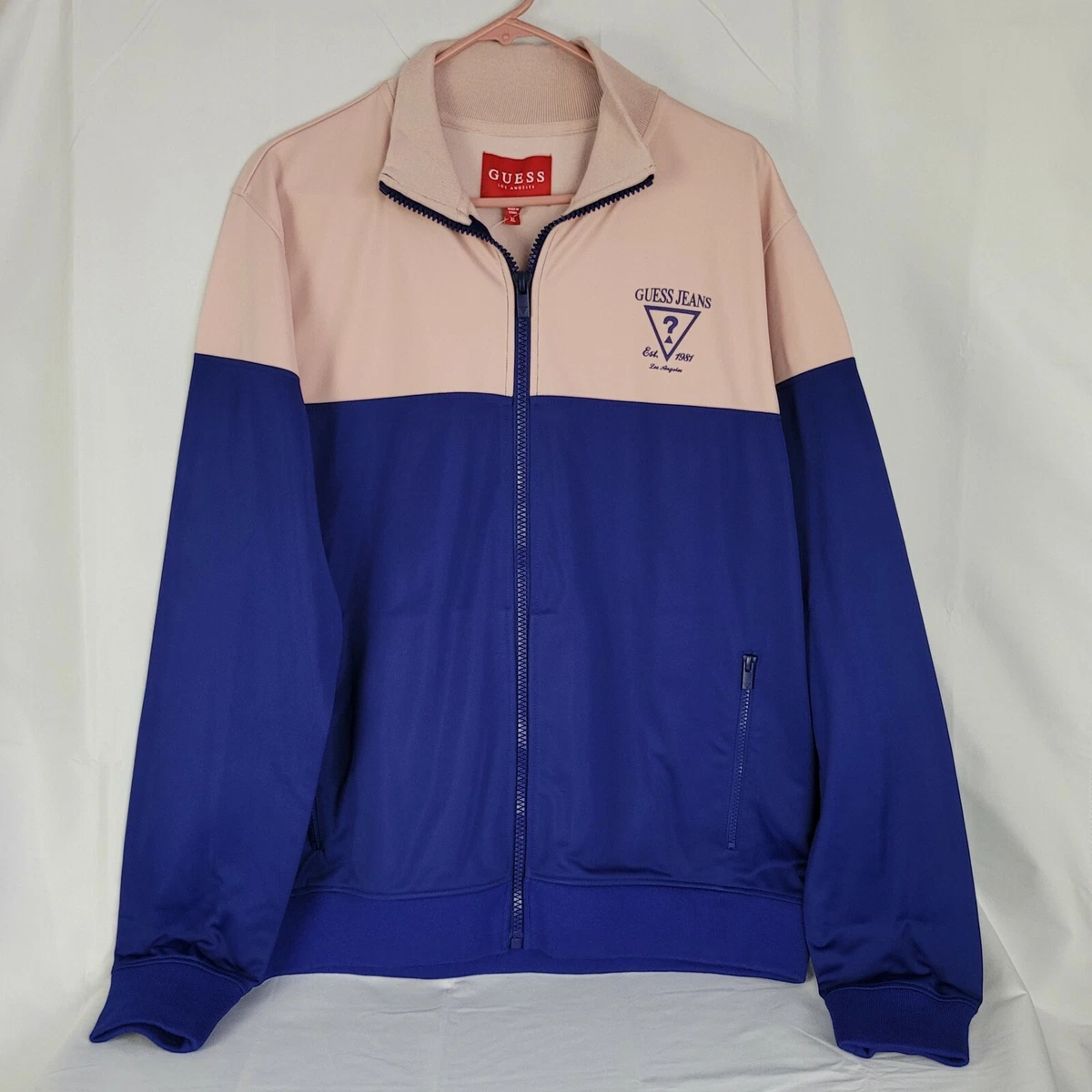 Pink and top blue bomber jacket