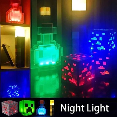 Minecraft Fackel, Block und Zaubertrank Nachtlicht Schlafzimmer Camping Licht DE