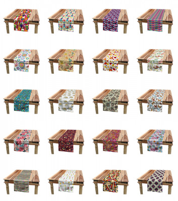 Ambesonne Colorful Element Table Runner Dining Room Kitchen Decor in 3 Sizes