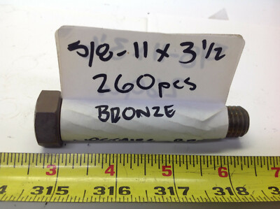  Bronze Hex Head Bolt 5/8-11 3 1/2 (1 lot 10pcs ) (#1622-Up-BR)