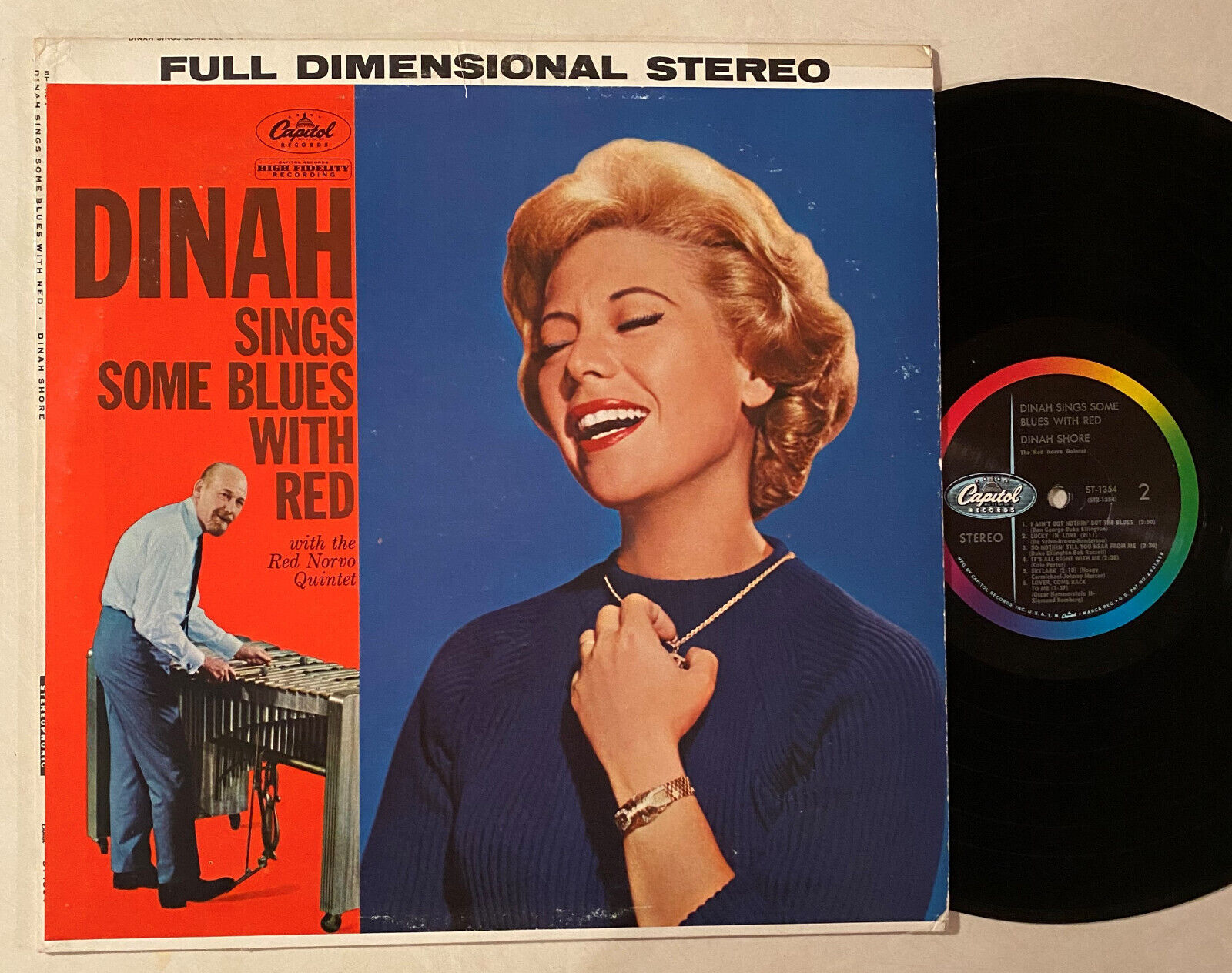 DINAH SHORE Sings Some Blues With RED NORVO Jerry Dodgion Capitol 1354 STEREO LP