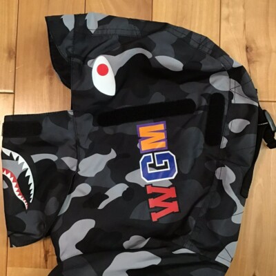 BAPE GRADATION CAMO SHARK HOODIE MASK JACKET Black A Bathing Ape