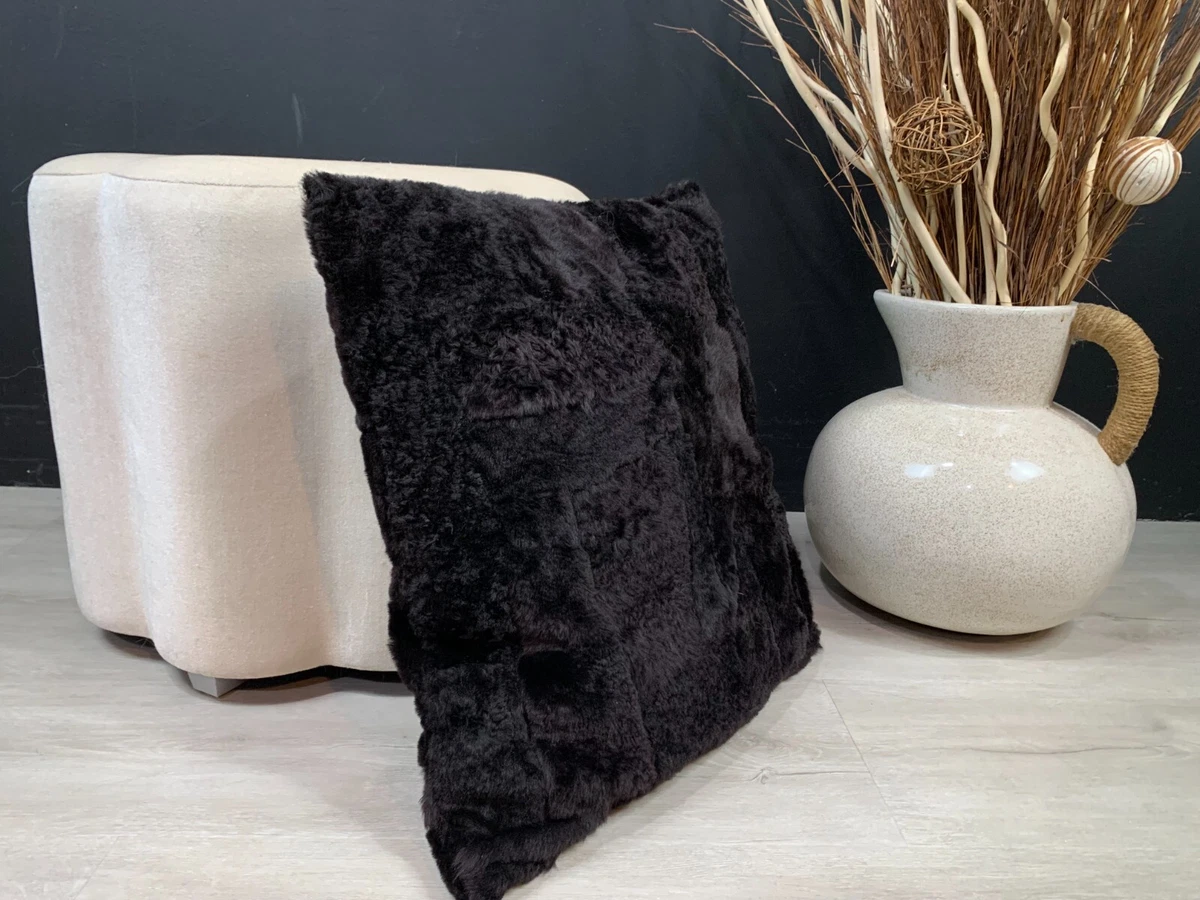 Sheepskin Fur Pillow Cover 100 Double Sided Plush Zipper Real Authentic Pelt