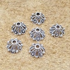 8 Sterling Silver Daisy Flower Bead Caps 925 Silver Blossom Bracelet Spacer 8mm