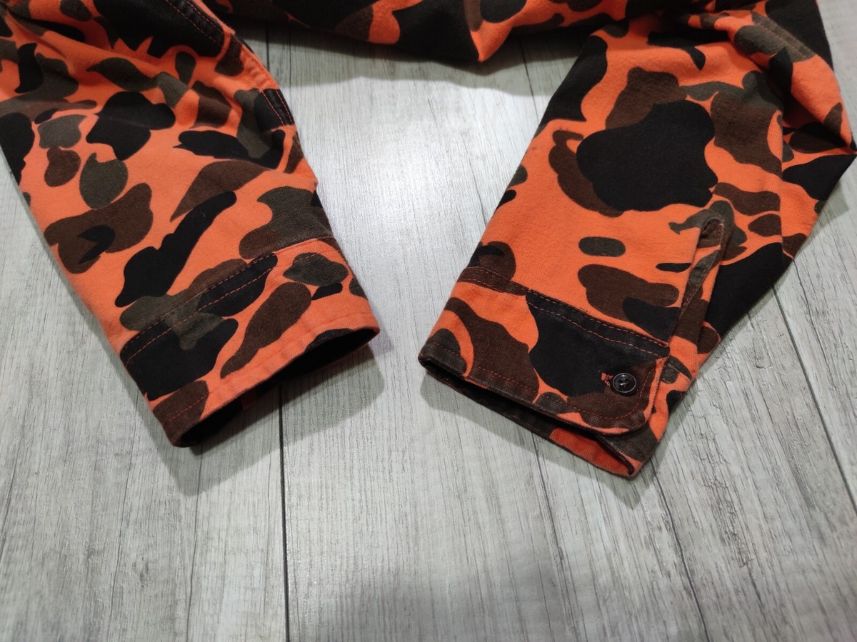 Vintage Woolrich ORANGE Duck Camo Button Down Long Sleeve