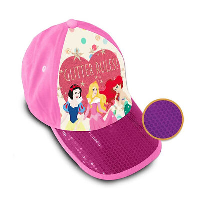 Offizielle Disney Prinzessinnen Mädchen Mütze Schirmmütze Pailletten 2696