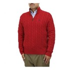 Polo Ralph Lauren Long Sleeve 1/2 Zip Cable-Knit Sweater - Red (Navy pony) -