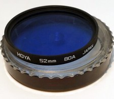 HOYA 52mm Filter 80A Blue made in Japan with plastic case