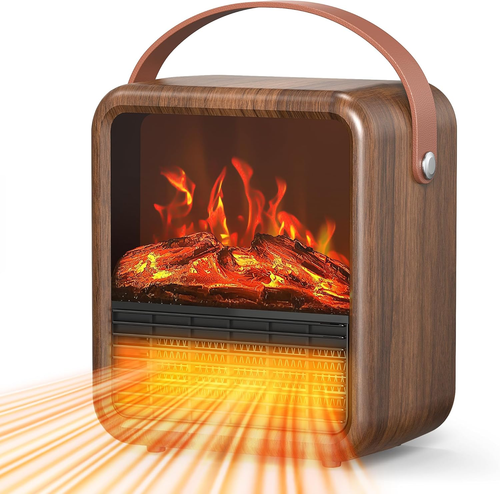 1500W Mini Portable Space Heater Indoor Electric Fireplace with Thermostat 3D Fl - Picture 11 of 12