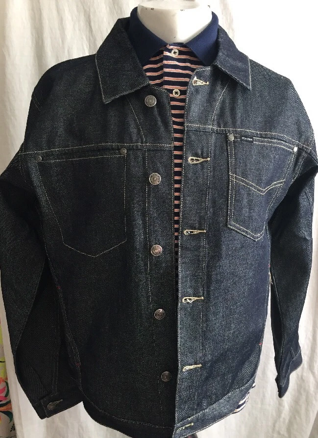 Kenneth Cole "REACTION DENIM" Collection Jeans denim jacket Mens size-M 44"