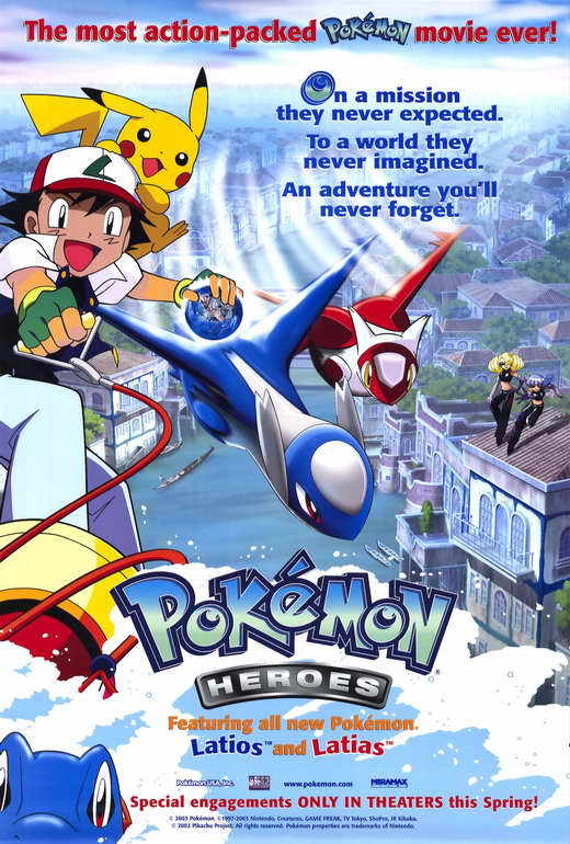 POKEMON HEROES Movie POSTER PRINT 27x40