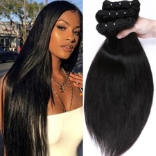 Extra Thick 1-3Bundles Brazilian Virgin Human Hair Extensions Weft CLEARANCE 24"