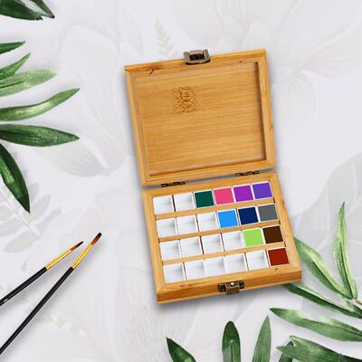 Multifunktions leere Bambus Farbpalette Aquarell Farbablage für Studio