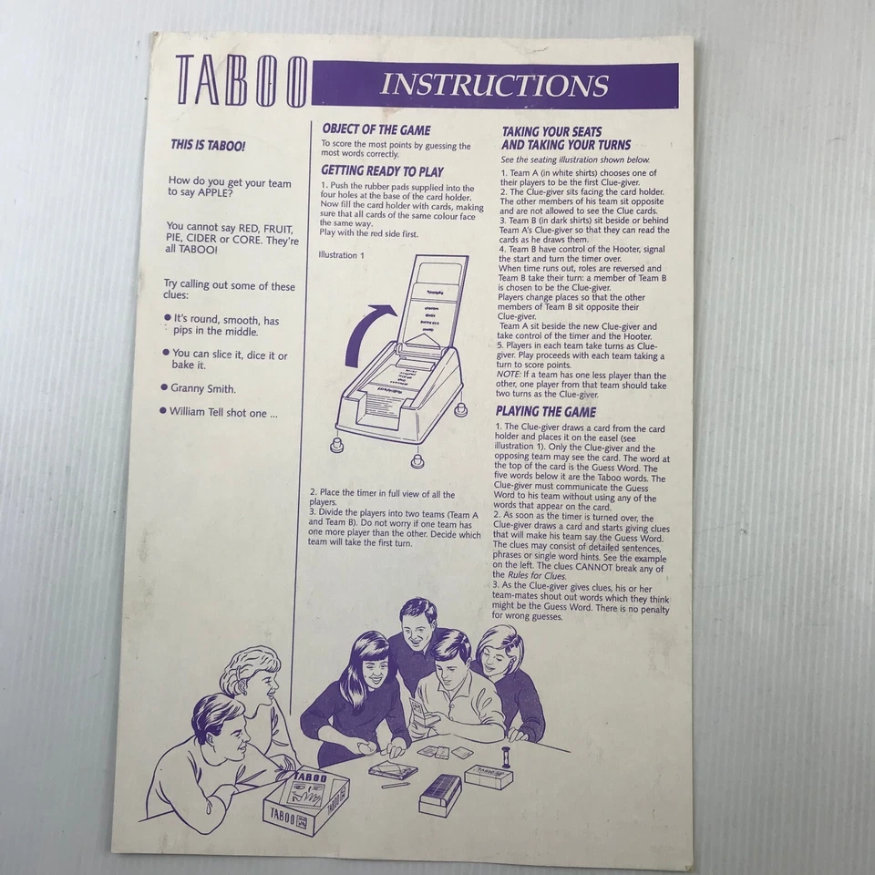 Taboo Vintage Game 1990 Milton bradley - Image 2 of 4