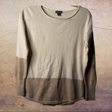 Eddie Bauer Beige Tan Long Sleeve Sweater Crew Neck Size Small