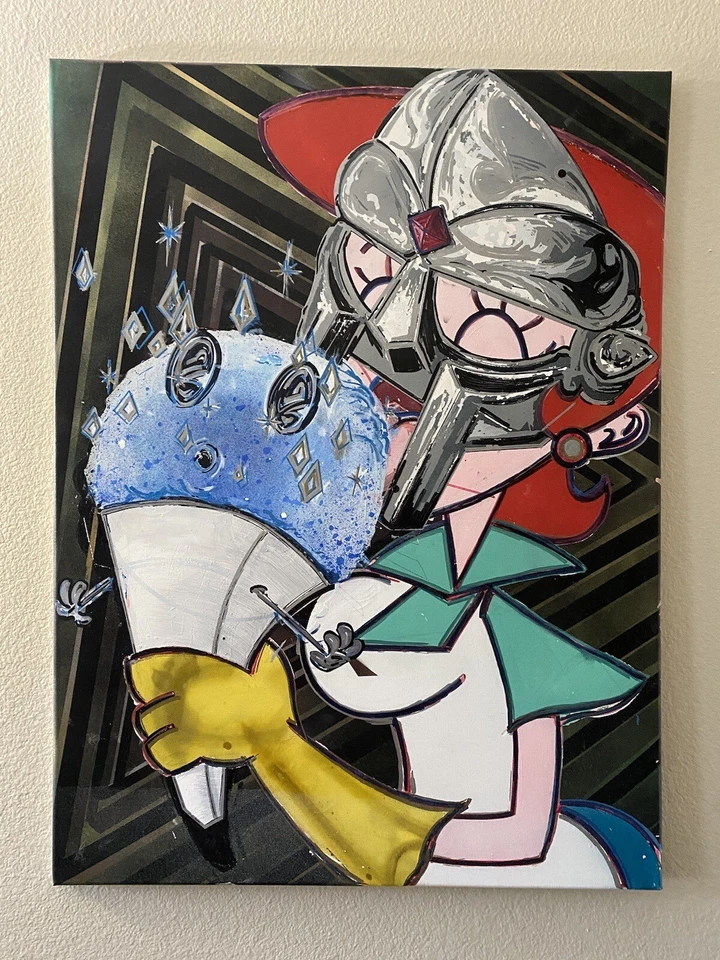 Dexters M.F. MAMÁ: Construida en un laboratorio. Pintura original. Pintura acrílica/en aerosol grande Foto 2 de 2