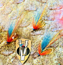 3 V Fly All Size Signature Blue Cascade Gold Patriot Double Salmon Flies
