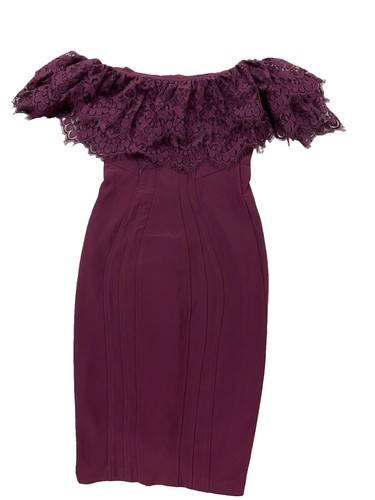 Betsy & Adam Square Neck Lace Overlay Sheath Dress Sz 6 Red | eBay
