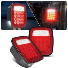 Brake Tail Lights Lamps Assembly For 1976-2006 Jeep Wrangler Yj Tj Cj Red Sq...